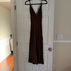 Hello Molly Deep Brown Backless Dress